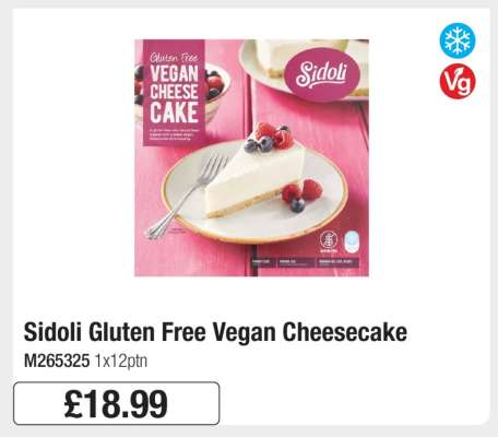 Sidoli Gluten Free Vegan Cheesecake