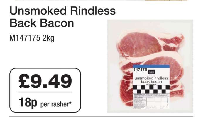 Unsmoked Rindless Back Bacon