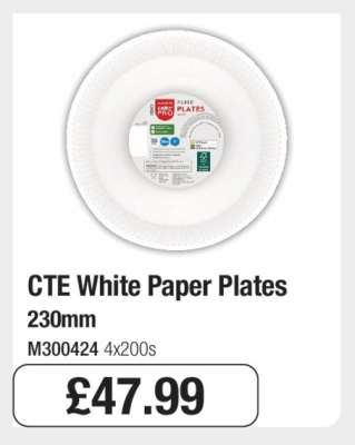 CTE White Paper Plates