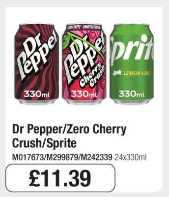 Dr Pepper/Zero Cherry Crush/Sprite