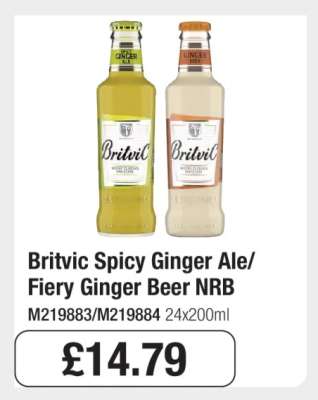 Britvic Spicy Ginger Ale/Fiery Ginger Beer NRB