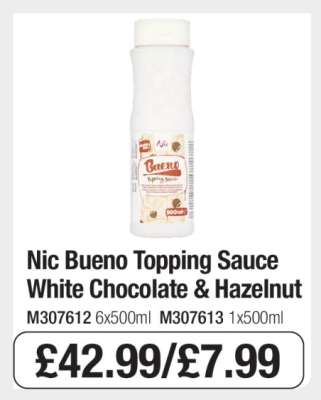 Nic Bueno Topping Sauce White Chocolate & Hazelnut