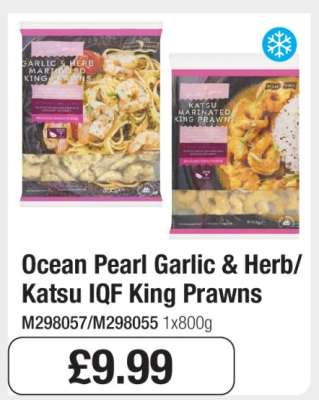 Ocean Pearl Garlic & Herb/Katsu IQF King Prawns