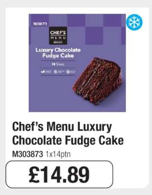 Chef’s Menu Luxury Chocolate Fudge Cake