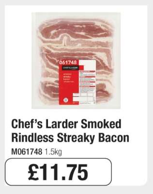 Chef’s Larder Smoked Rindless Streaky Bacon