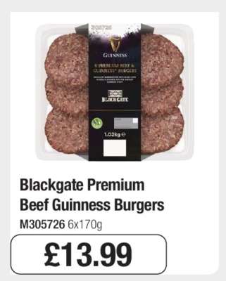 Blackgate Premium Beef Guinness Burgers