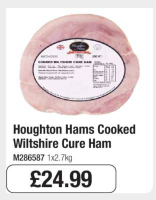 Houghton Hams Cooked Wiltshire Cure Ham