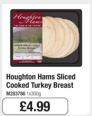 Houghton Hams Sliced Cooked Turkey Breast