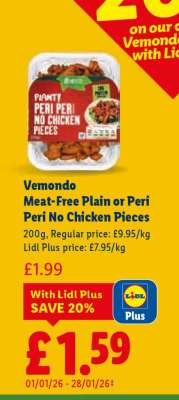 Vemondo Meat-Free Plain or Peri Peri No Chicken Pieces