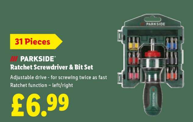 PARKSIDE Ratchet Screwdriver Bit Set