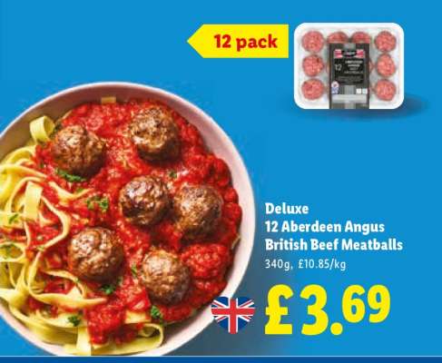 Deluxe 12 Aberdeen Angus British Beef Meatballs