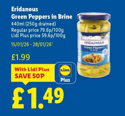 Eridanous Green Peppers in Brine