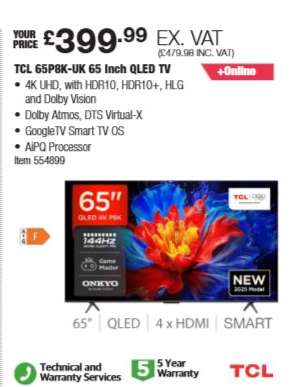 TCL 65P8K-UK 65 Inch QLED TV
