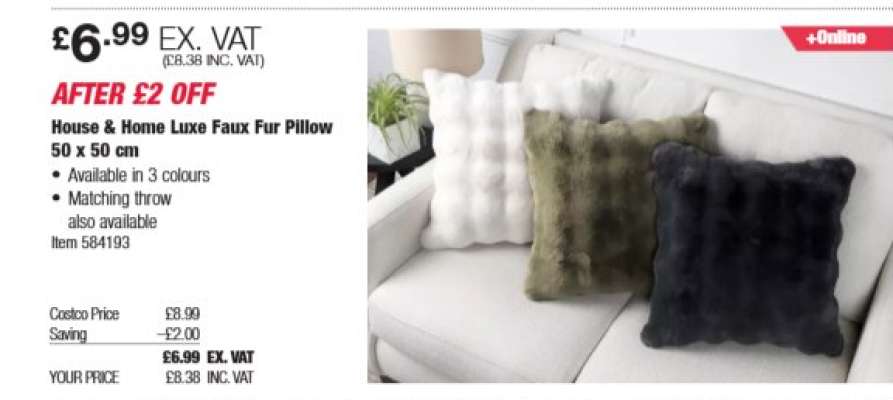 House & Home Luxe Faux Fur Pillow