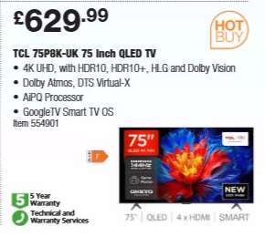 TCL 75P8K-UK 75 Inch QLED TV