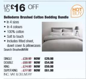Belledorm Brushed Cotton Bedding Bundle