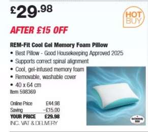 REM-Fit Cool Gel Memory Foam Pillow