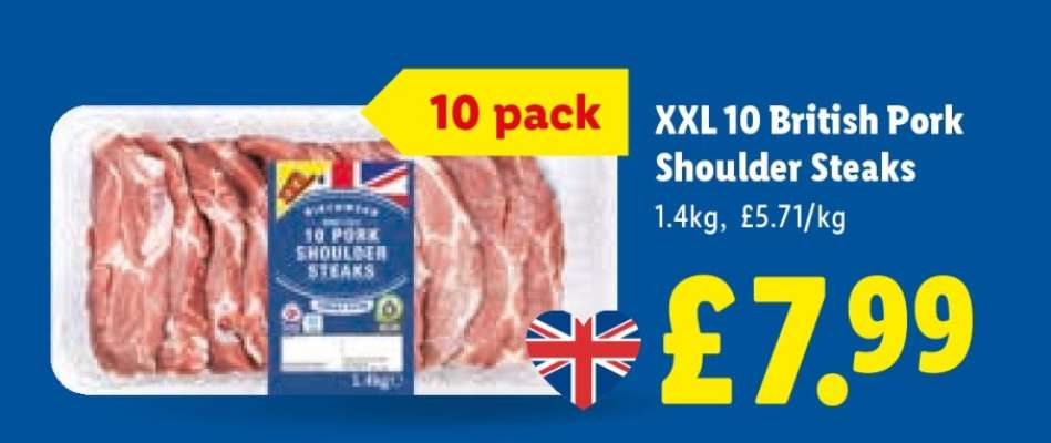 XXL 10 British Pork Shoulder Steaks