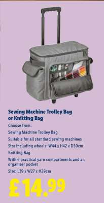 Sewing Machine Trolley Bag or Knitting Bag