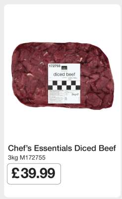 Chef’s Essentials Diced Beef