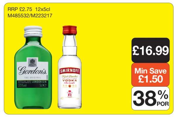 Gordon's Gin & Smirnoff Vodka
