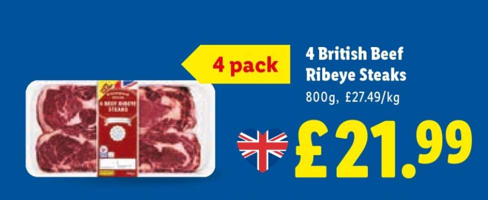 4 British Beef Ribeye Steaks