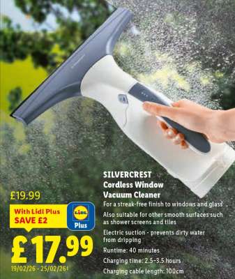 SILVERCREST Cordless Window Vacuum Cleaner