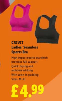 CRIVIT Ladies’ Seamless Sports Bra