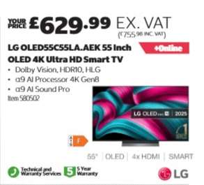 LG OLED55C55LA.AEK 55 Inch OLED 4K Ultra HD Smart TV