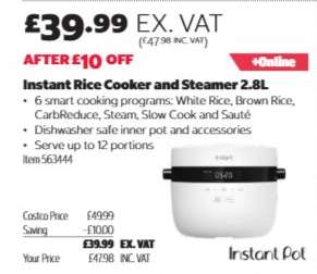 Instant Rice Cooker and Steamer 2.8L