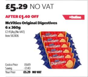 McVities Original Digestives 6 x 360g