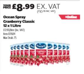 Ocean Spray Cranberry Classic 12 x 1 Litre
