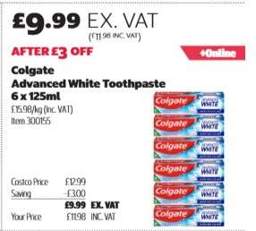 Colgate Advanced White Toothpaste 6 x 125ml