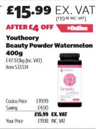 Youtheory Beauty Powder Watermelon 400g
