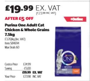 Purina One Adult Cat Chicken & Whole Grains 7.5kg