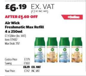 Air Wick Freshmatic Max Refill 4 x 250ml
