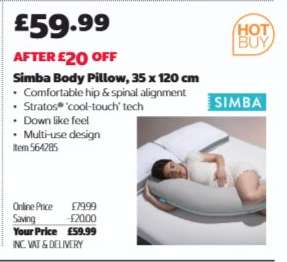 Simba Body Pillow, 35 x 120 cm