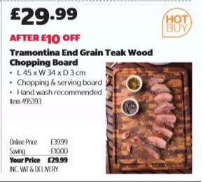 Tramontina End Grain Teak Wood Chopping Board