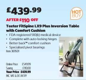 Teeter FitSpine LX9 Plus Inversion Table with Comfort Cushion