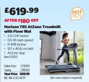 Horizon TR5 ATZone Treadmill with Floor Mat
