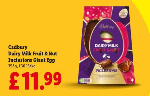 Cadbury Dairy Milk Fruit & Nut Inclusions Giant Egg