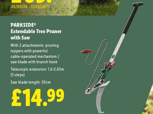 Parkside Extendable Tree Pruner with Saw