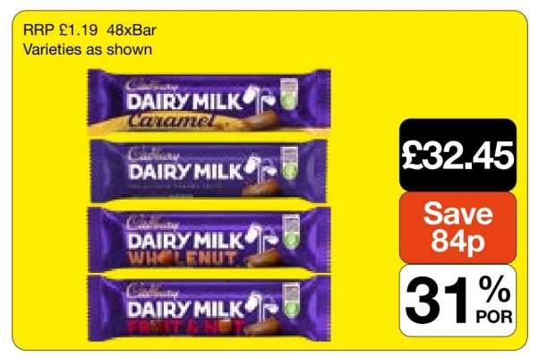 Cadbury Dairy Milk Bars