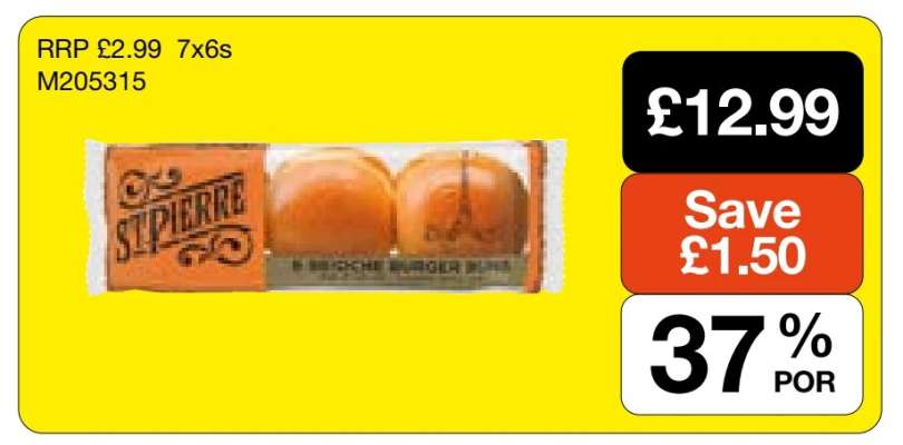 St Pierre Brioche Burger Buns