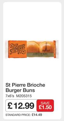 St Pierre Brioche Burger Buns