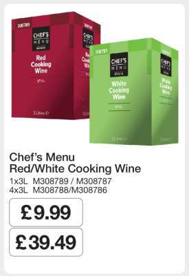 Chef’s Menu Red/White Cooking Wine