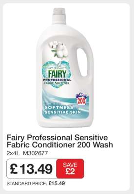 Fairy Professional Sensitive Fabric Conditioner 200 Wash