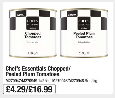 Chef’s Essentials Chopped/Peeled Plum Tomatoes