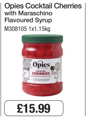 Opies Cocktail Cherries with Maraschino Flavoured Syrup