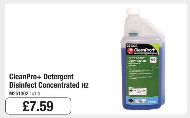 CleanPro+ Detergent Disinfect Concentrated H2